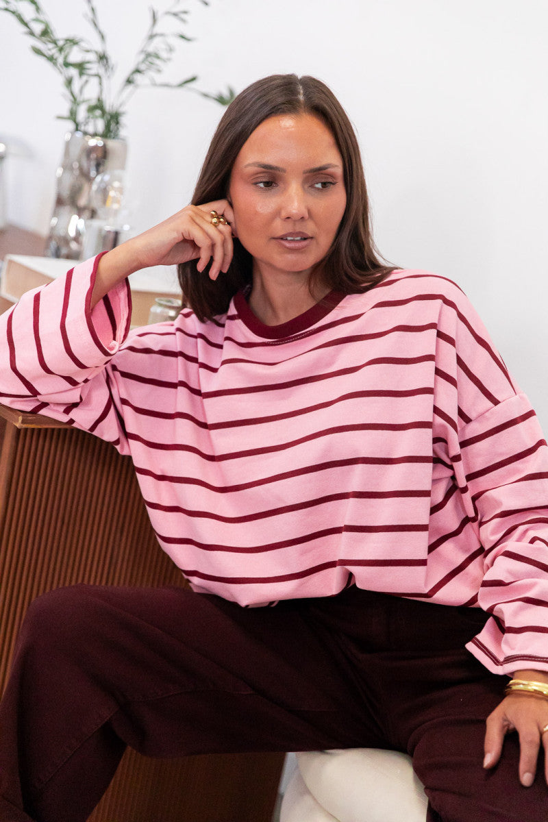 VALENTIN Rose/Bordeaux - Top Oversize