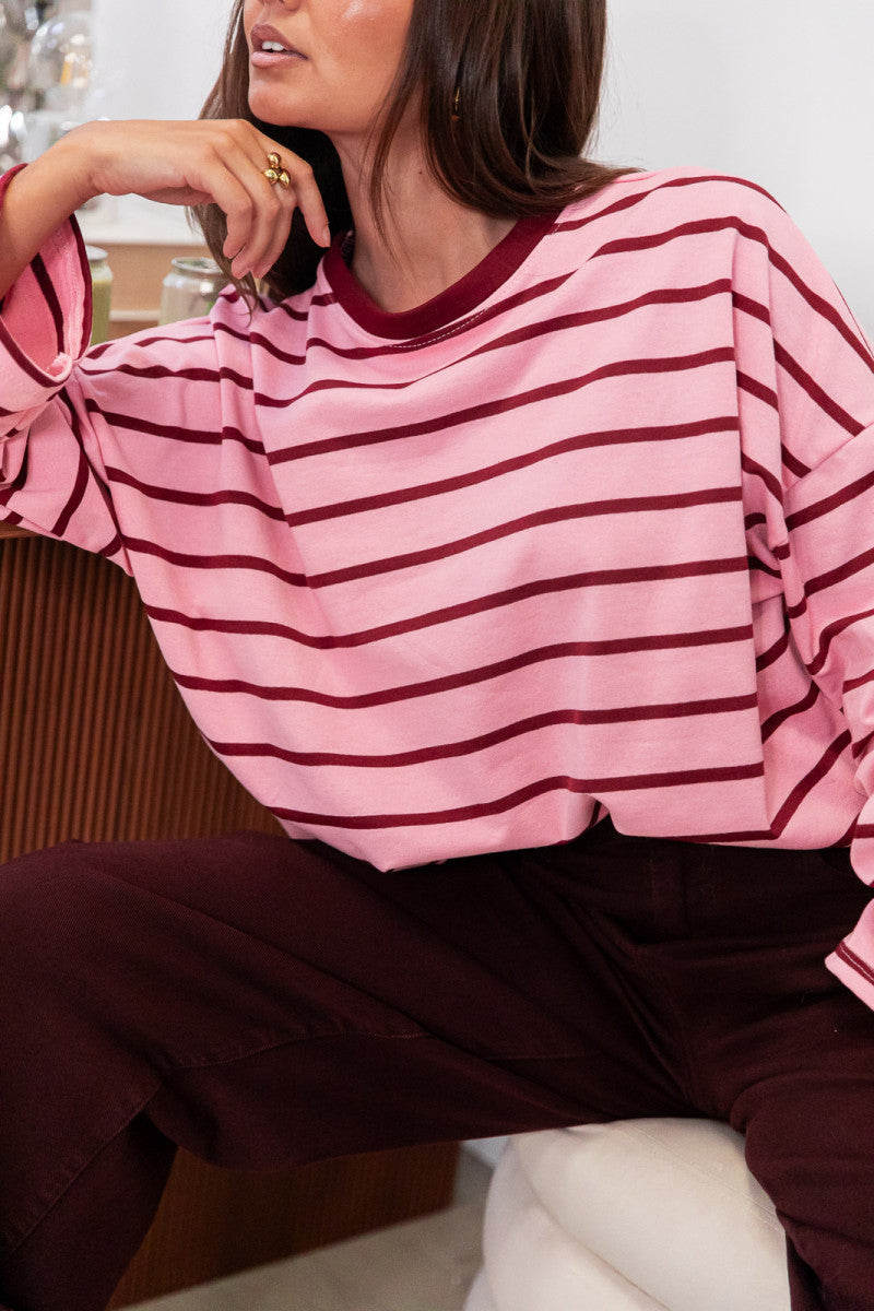 VALENTIN Rose/Bordeaux - Top Oversize